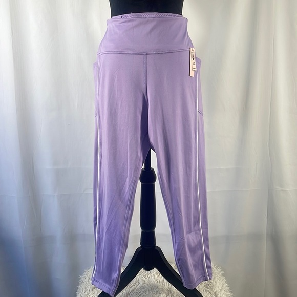 Victorias Secret Pink, purple, lilac, leggings with white stripe, XL - Picture 11 of 11